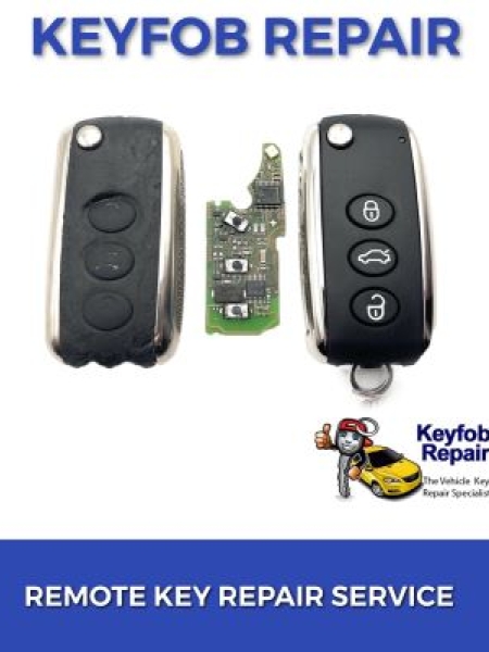 Bentley Continental GT Flying Spur 3 button remote key repair refurbishment service