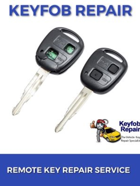 Toyota 2 and 3 Button Car Key Remote Fob Repair Service + New Case - Corolla Avensis Previa Celica Hilux